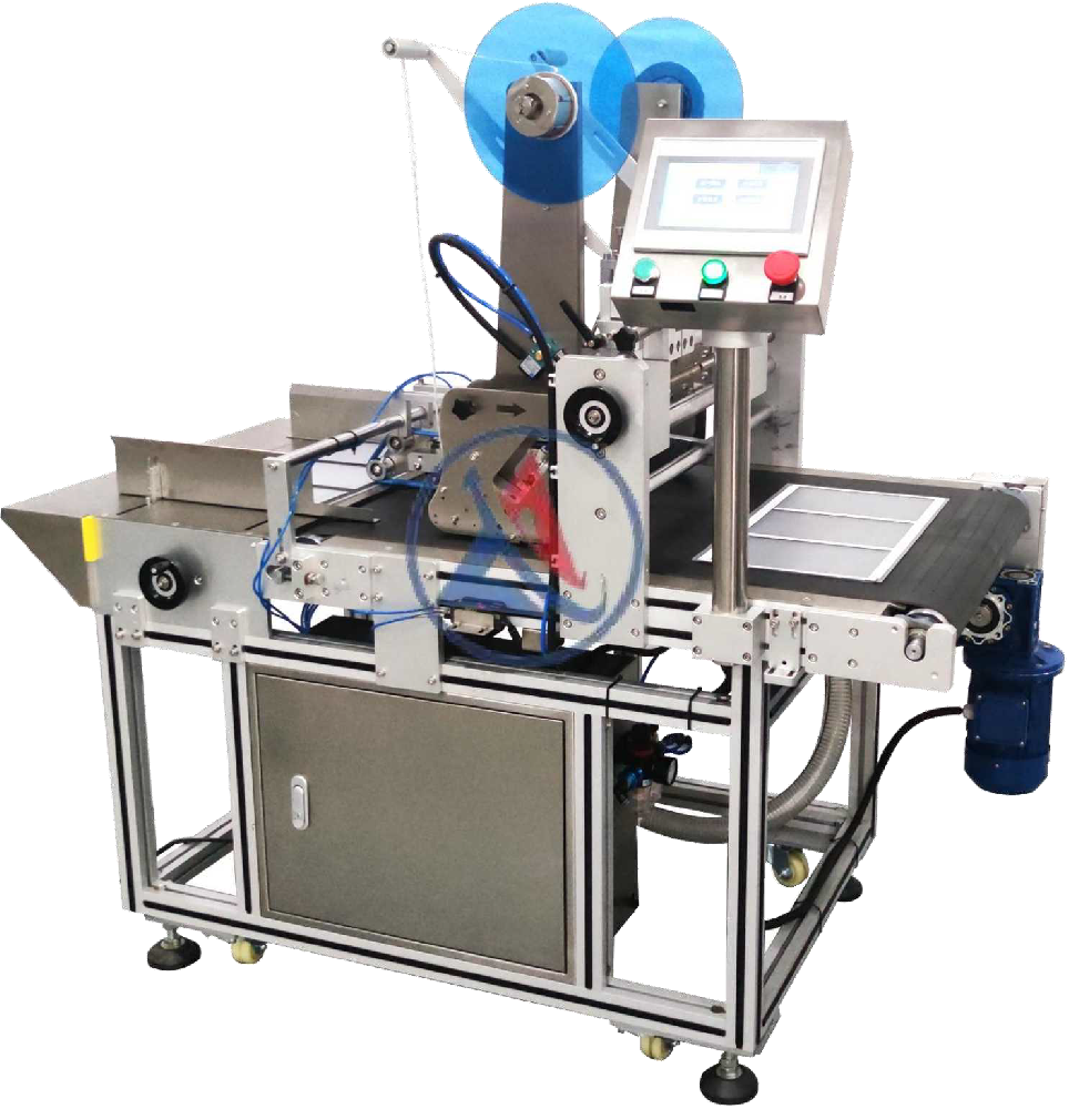 Semi-automatic tape attaching machine